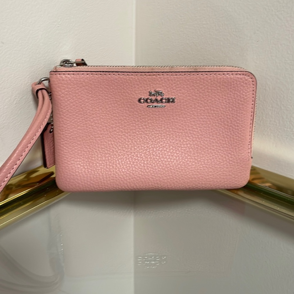 Coach double zip wristlet